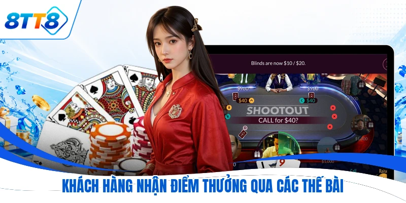 Khách hàng nhận điểm thưởng qua các thế bài